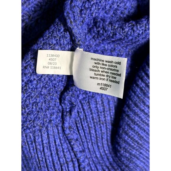 Lane Bryant Cable Knit Sweater Womens Size 14/16 Purple V-Neck Pullover - Picture 4 of 7